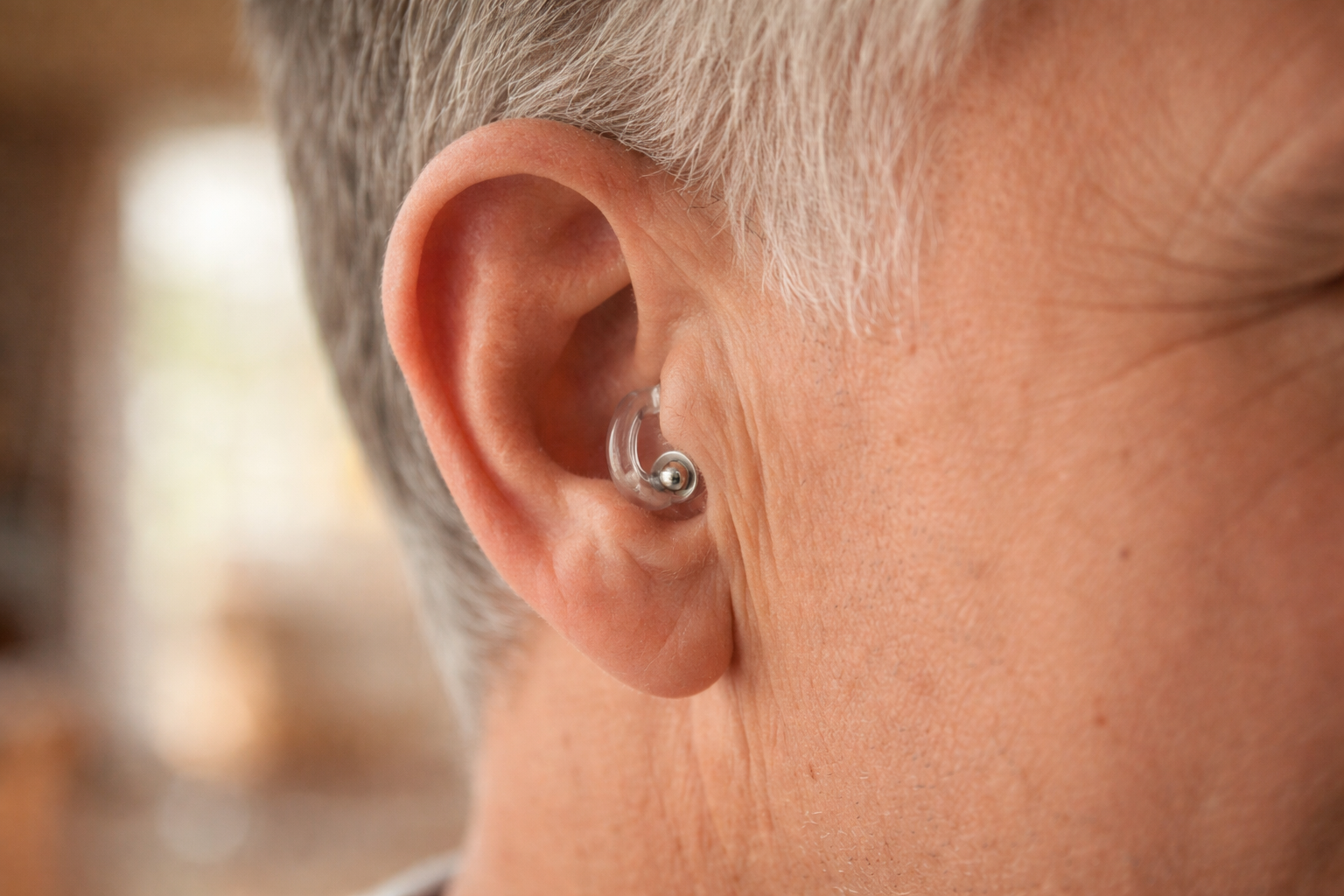 Stillpoint Ohrclip am Tragus befestigt — diskret und kaum sichtbar