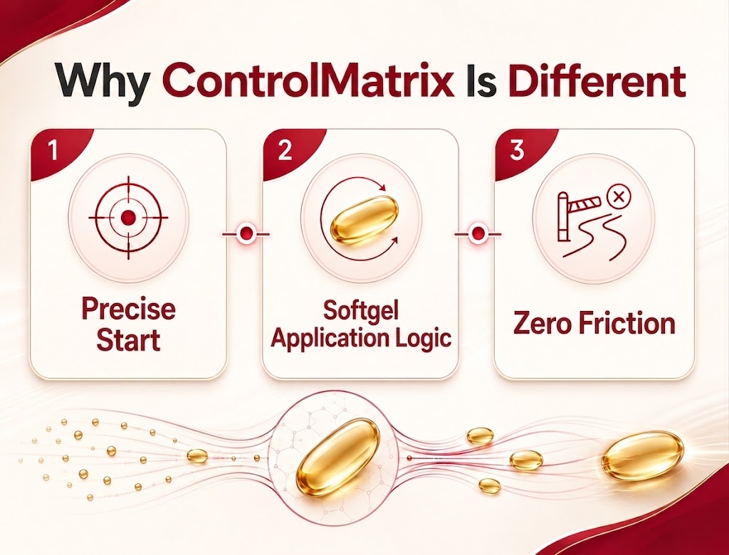 ControlMatrix-System · die drei Mechanismus-Pfeiler visuell erklärt