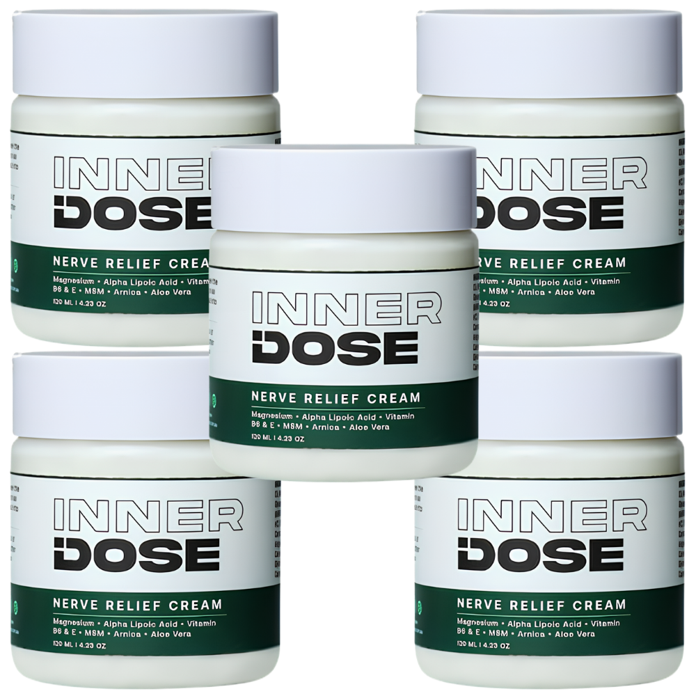 5 jars of InnerDose Nerve Relief Cream